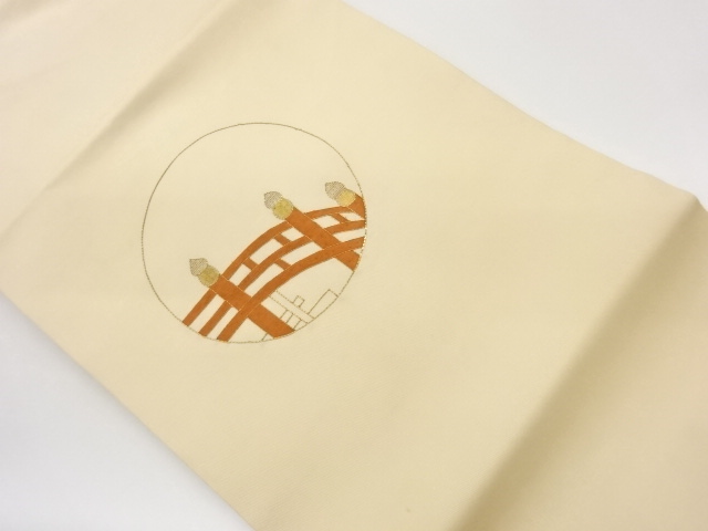 JAPANESE NAGOYA OBI / SHIOZE / EMBROIDERY / ROUNDEL